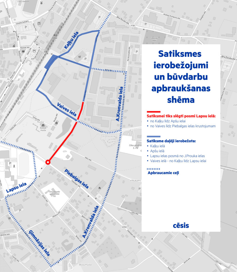 Turpinās būvdarbi Lapsu ielā; no 23. jūlija plānoti remontdarbi krustojumā ar Piebalgas ielu
