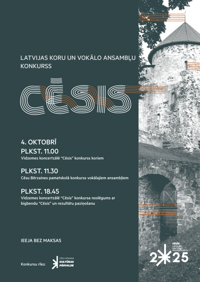 Koru un vokālo ansambļu konkurss “Cēsis" jau šajā nedēļas nogalē