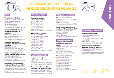Veselību veicinoši pasākumi oktobrī