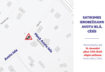 Satiksmes ierobežojumi Cēsīs, Avotu ielā