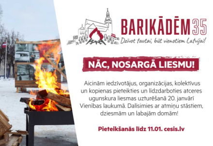1991. gada barikādēm 35! Piedalies akcijā Cēsīs "Nāc, nosargā liesmu!"