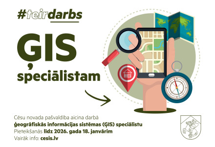 Aicinām darbā ģeogrāfiskās informācijas sistēmas (ĢIS) speciālistu
