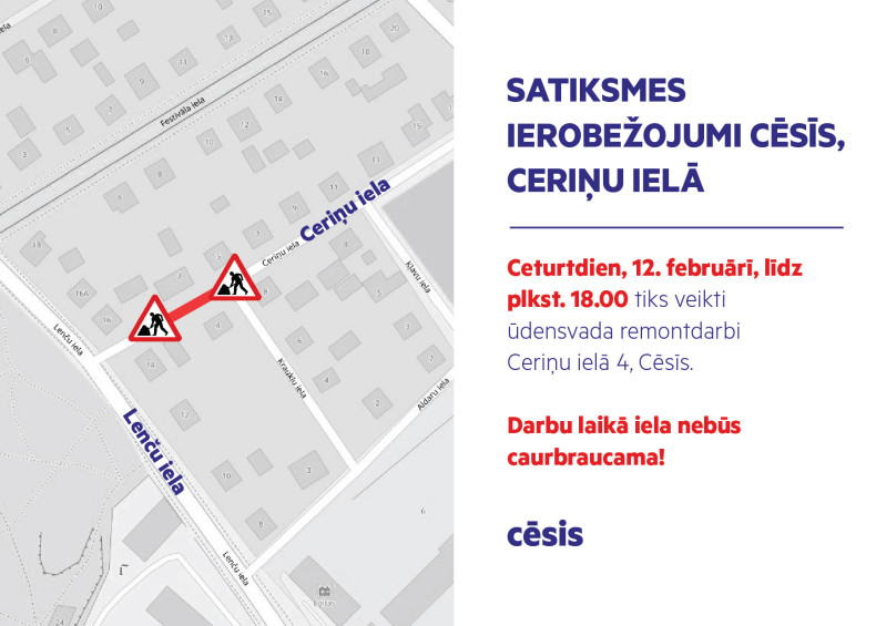 Satiksmes ierobežojumi Cēsīs, Ceriņu ielā