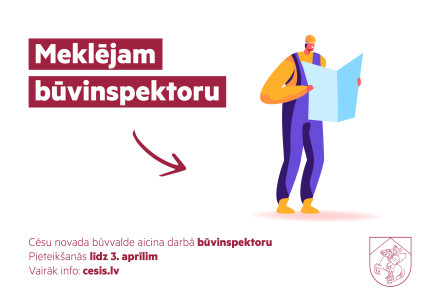 Aicinām darbā būvinspektoru