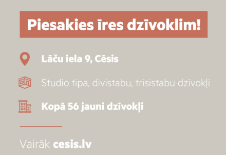 Sākusies pieteikšanās īres dzīvokļiem Lāču ielā 9, Cēsīs