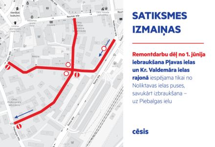 Turpinās aktīvi remontdarbi Pļavas un Kr. Valdemāra ielas rajonā