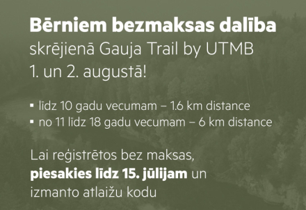Cēsu novada bērniem iespēja bez maksas piedalīties UTMB skrējienā Cēsīs