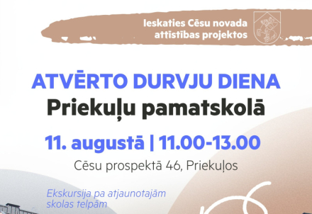 Atvērto durvju diena pārbūvētajā Priekuļu pamatskolā